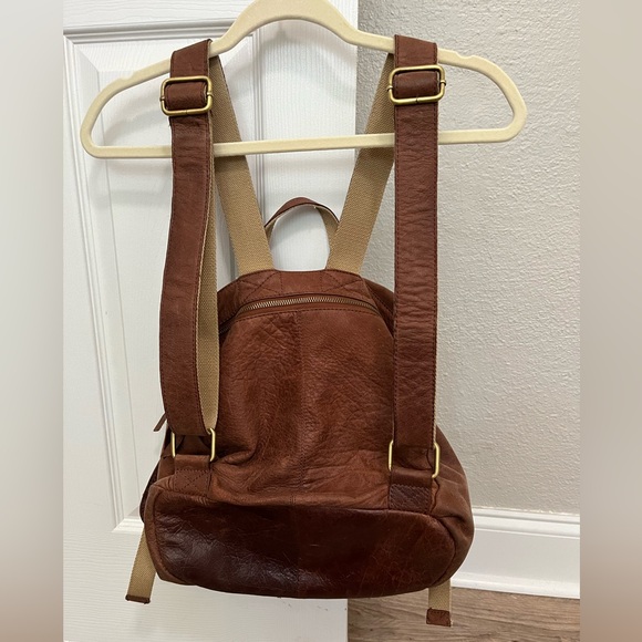 Lucky Brand brown leather backpack purse - Picture 2 of 5